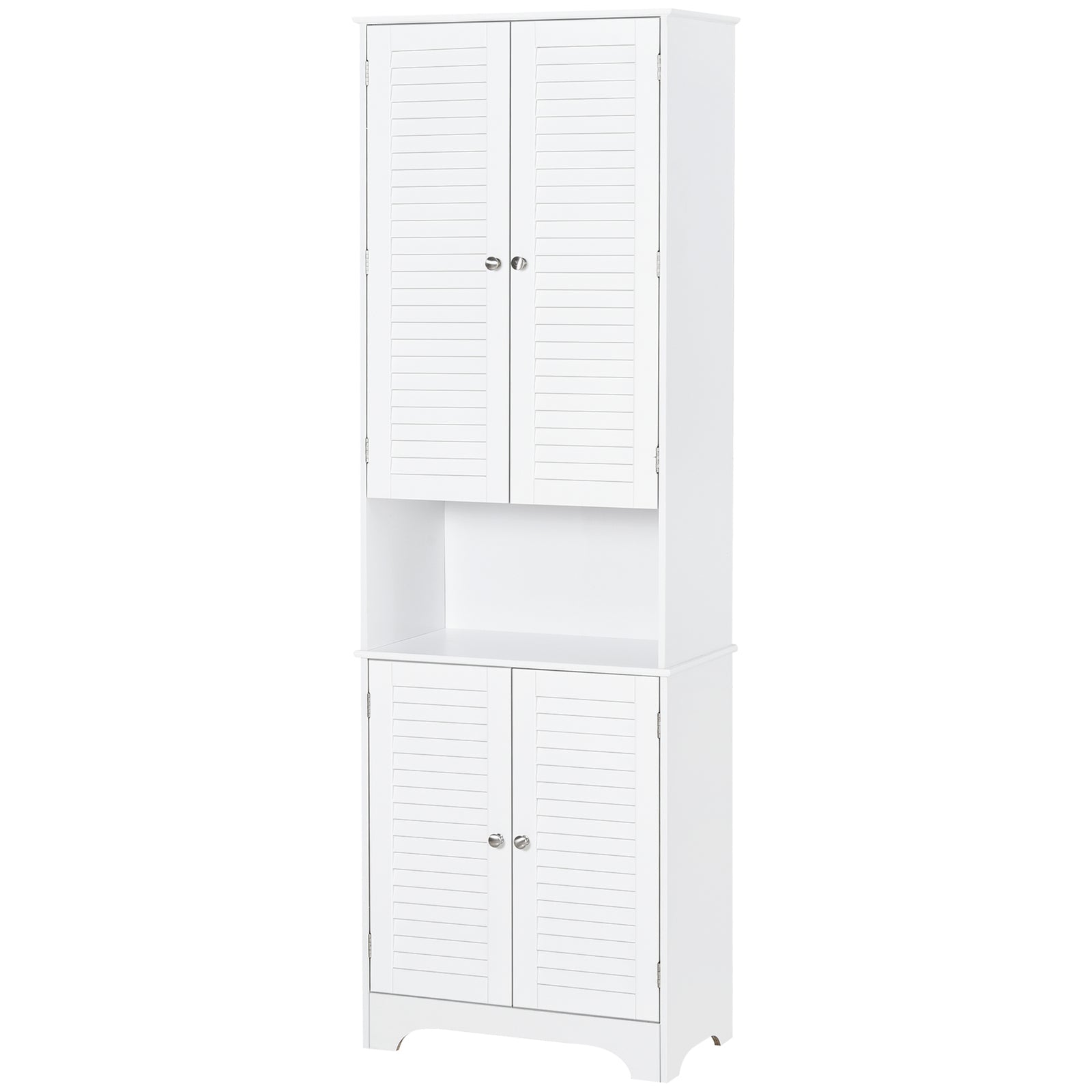 Tall Freestanding Bathroom Cabinet Retro 3 Compartments