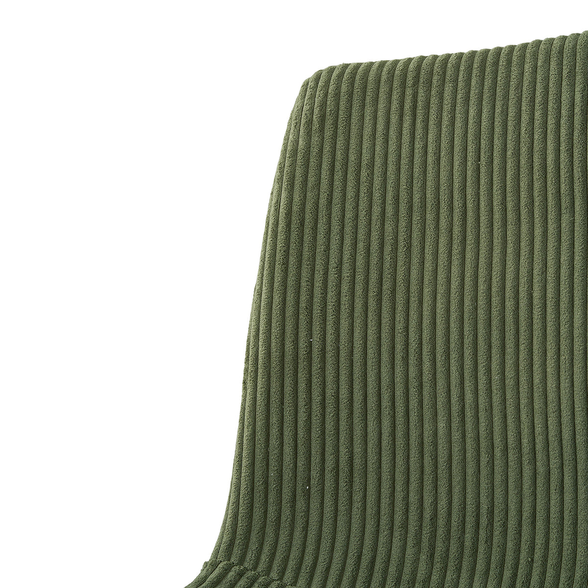 Corduroy Upholstered Dining Chairs | Set of 2 | Dark Green