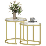 2 Pcs Modern Coffee Table With Tempered Glass Side Tables | Clear