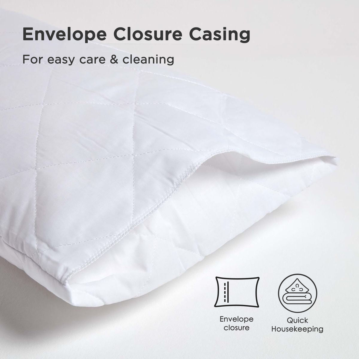 Cotton Rich Quilted Pillow Protectors | Set of 10 | White
