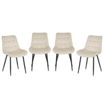 San Diego Marble Top Dining Table With Erica Velvet Chairs | Cream