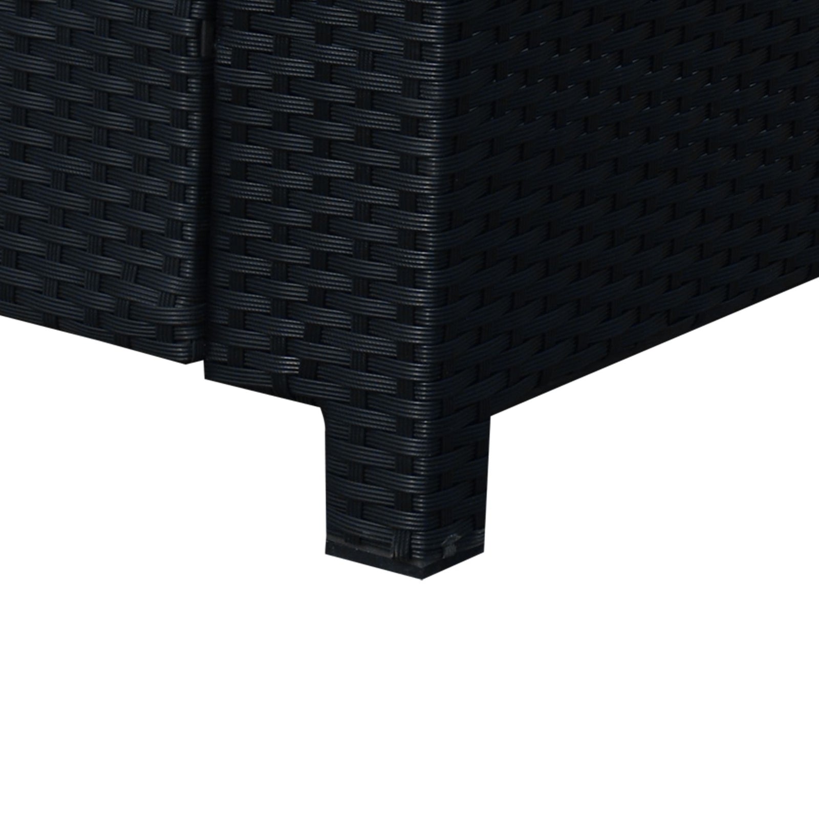 Rattan Wicker 2-seat Sofa Loveseat Padded Garden Furniture | Black