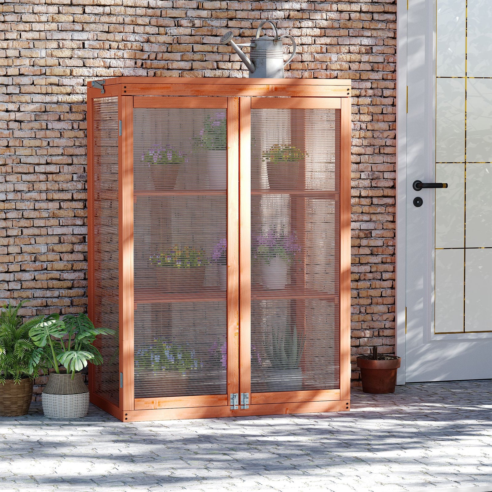 Mini Wood Greenhouse Cold Frame Plant Box (3 Types) | Yellow