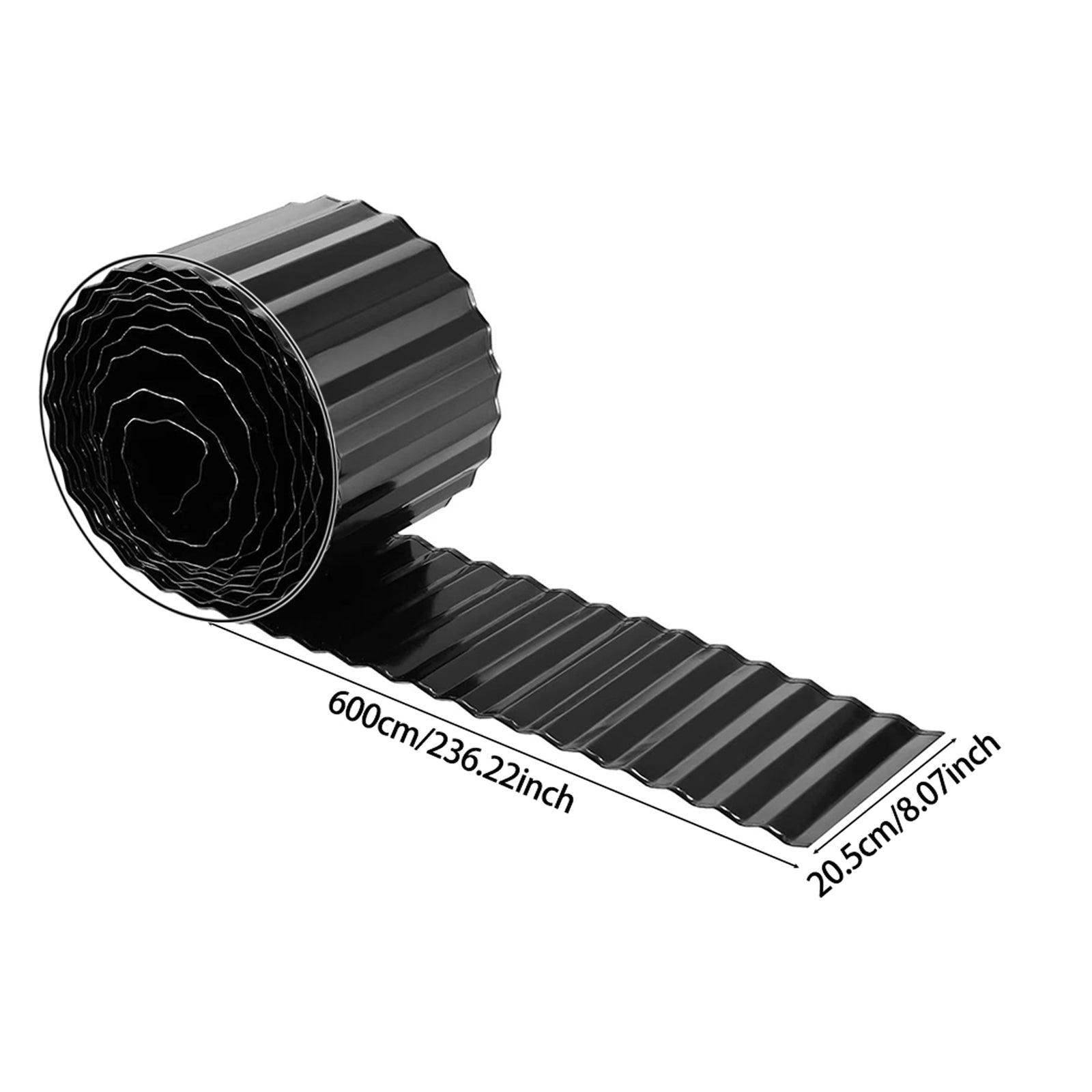 6m Corrugated Steel Garden Edging | Black