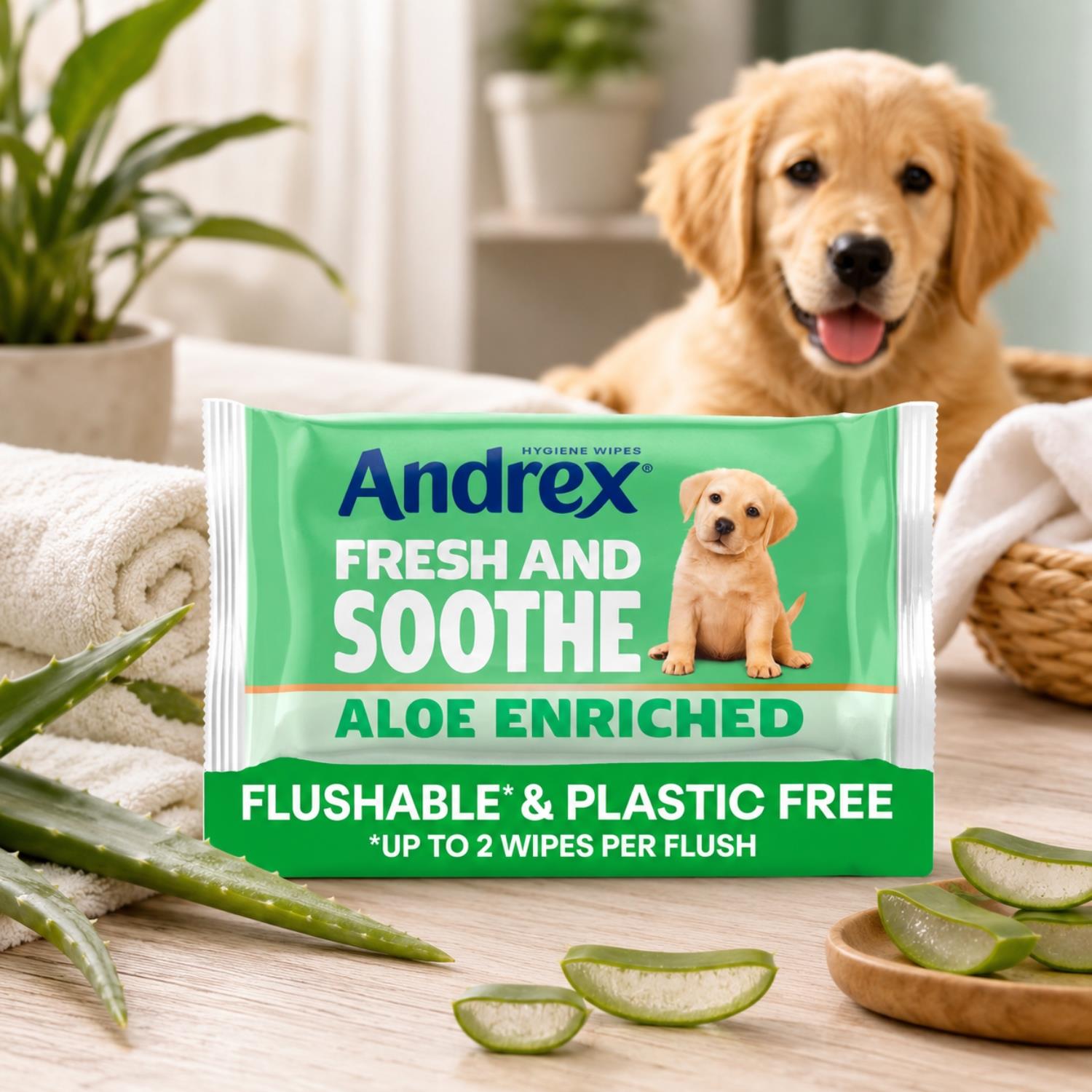 Andrex Gentle 2-ply Toilet Paper 24 Rolls + Ultra Care Washlets 12 Pack