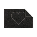 Heart Outdoor Embossed Doormat With Open Back | Medium | Black