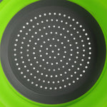 Collapsible Kitchen Silicone Colander Strainer Bowl | Green