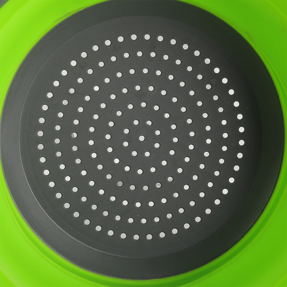 Collapsible Kitchen Silicone Colander Strainer Bowl | Green
