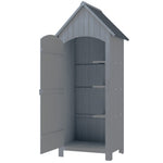 Wooden Small Garden Shed With 3 Shelves And Tilt Roof Grey | Grey