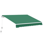 4x3m Manual Patio Awning, Aluminium, Retractable | Green