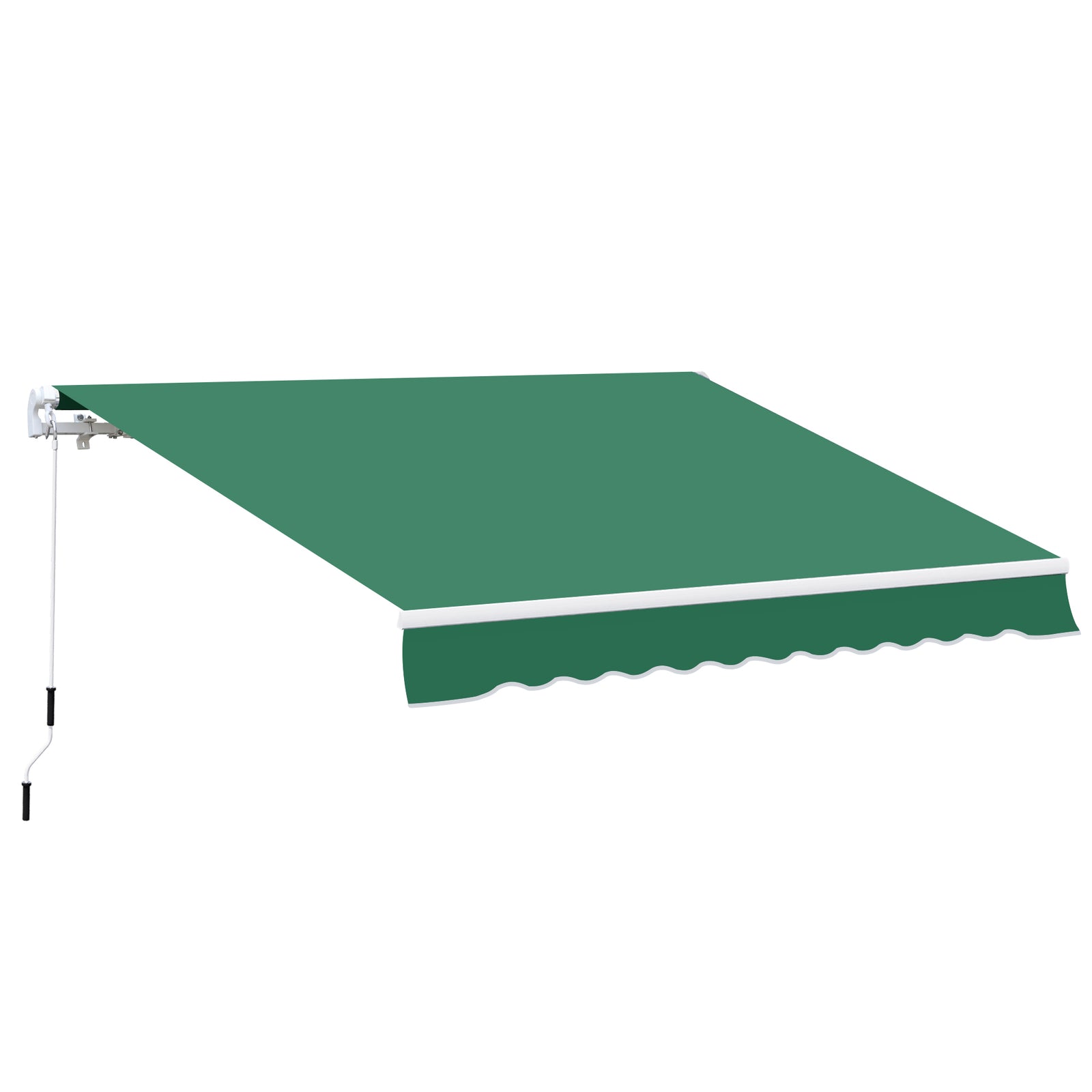4x3m Manual Patio Awning, Aluminium, Retractable | Green