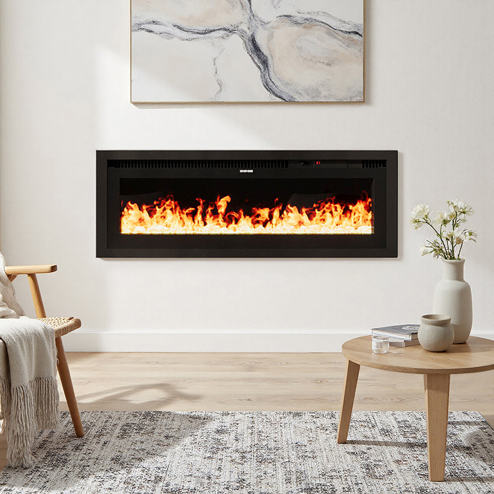 42/50/60 Inch Electrical Fireplace With Remote, 12 Vibrant Flame Colours, Adjustable Heating Modes, And Safety Features | Medium