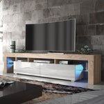 Nova Tv Unit 200cm With Led Lights | Natural Oak