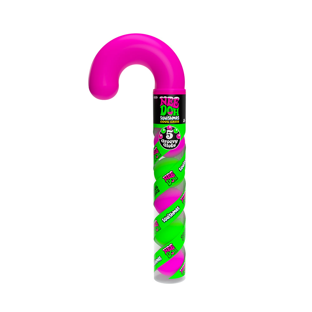 Needoh Squishmas Cool Cane - 5pcs Mini Christmas Fidget Toy Set