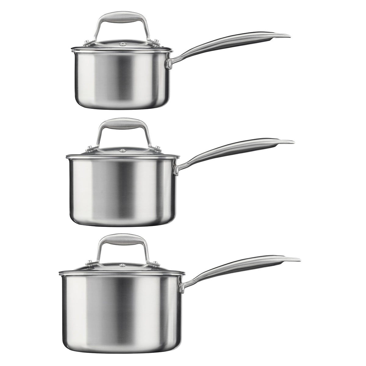 Tri-ply 3 Piece Saucepan Set - 14, 16 & 18cm