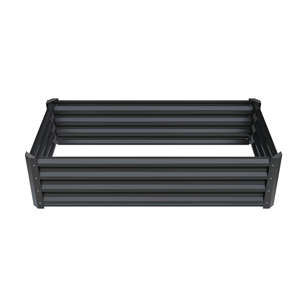 Outdoor Galvanized Steel Garden Bed Garden Planter Plant For Vegetables Flowers Herb | Black