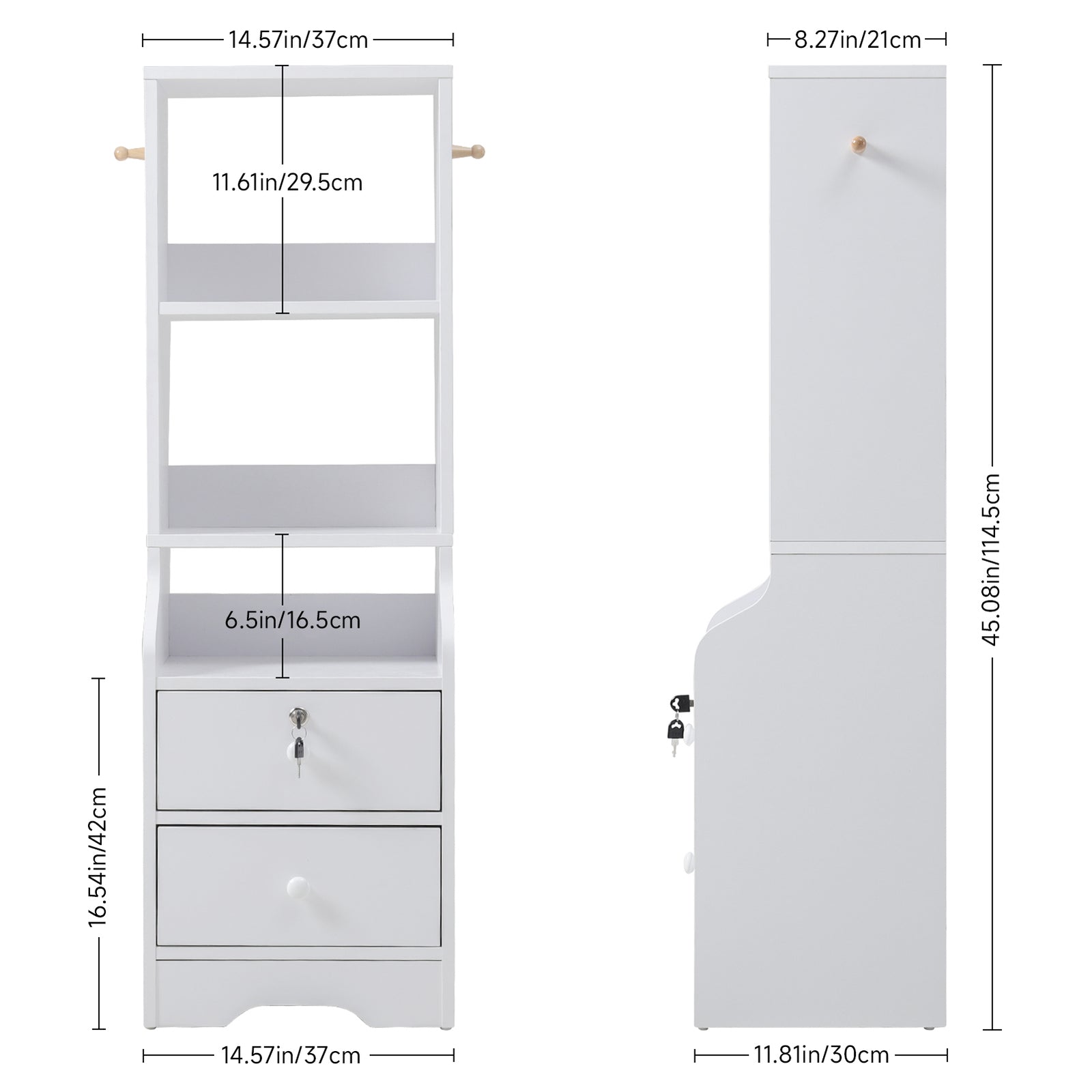 Breeins Modern Bedside Table With 2 Drawers