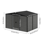 12 X 8ft Metal Storage Shed With Foundation, Double Sliding Doors & Vents, Weatherproof Outdoor Tool Shed For Garden Or Backyard