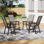 Foldable Chairs With Metal Frame & Fabric Seat – Set Of 2 Or 4 | Set of 4 | Black