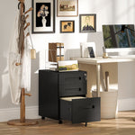 Lockable Mobile Filing Cabinet W/ 3 Drawers | Large | Black