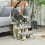 Cat Steps 3 Stairs Deluxe Pet Portable Easy Climb Assistance Lightweight | Gray