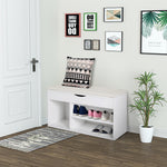 Wooden Shoes Cabinet Bench Hidden Storage Padded Seat