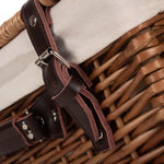 Wicker Double Steamed 40cm Picnic Basket | White