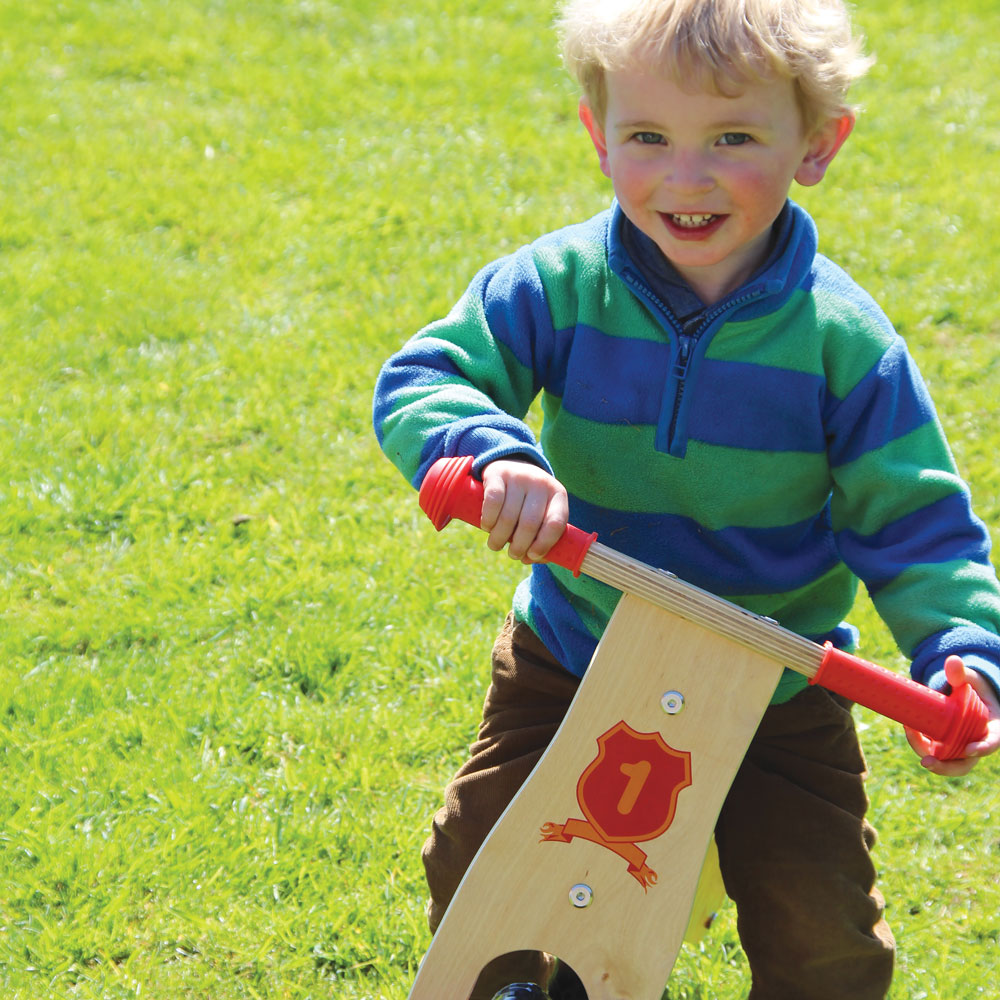 My First Wooden Balance Bike, Push And Go - Red