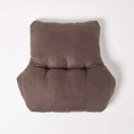 Faux Suede Back Support Thick Lumbar Cushion | Chocolate