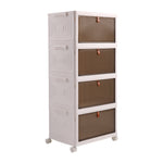 4-layer Thicken Foldable Shoe Storage Box With Wheels