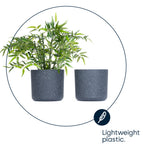 22cm Round Plant Pot Set Of 2 - Matt Grey