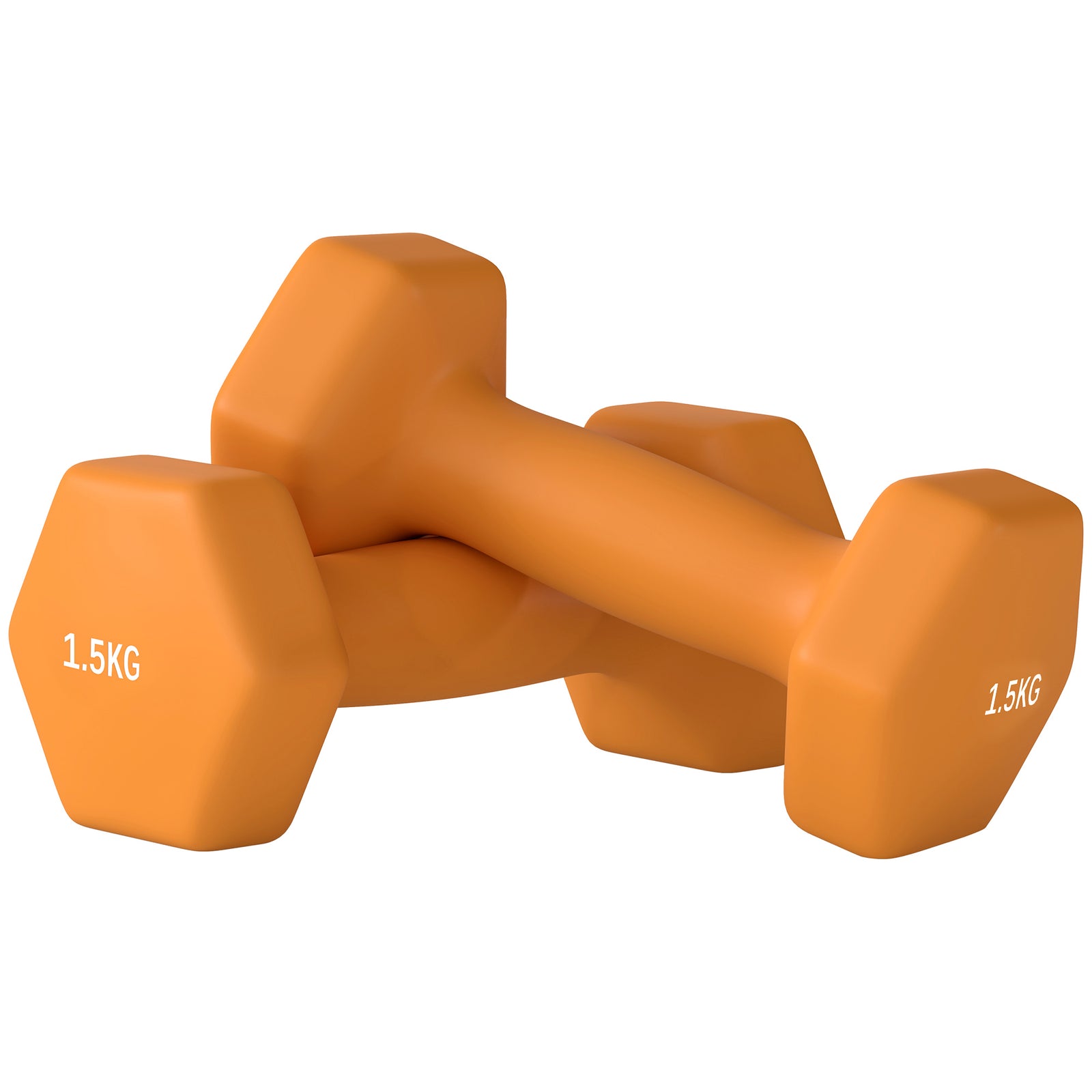 Set Of 2 Hexagonal Dumbbells Weights Pair | Small | Orange