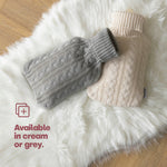Cable Knit Hot Water Bottle | Gray