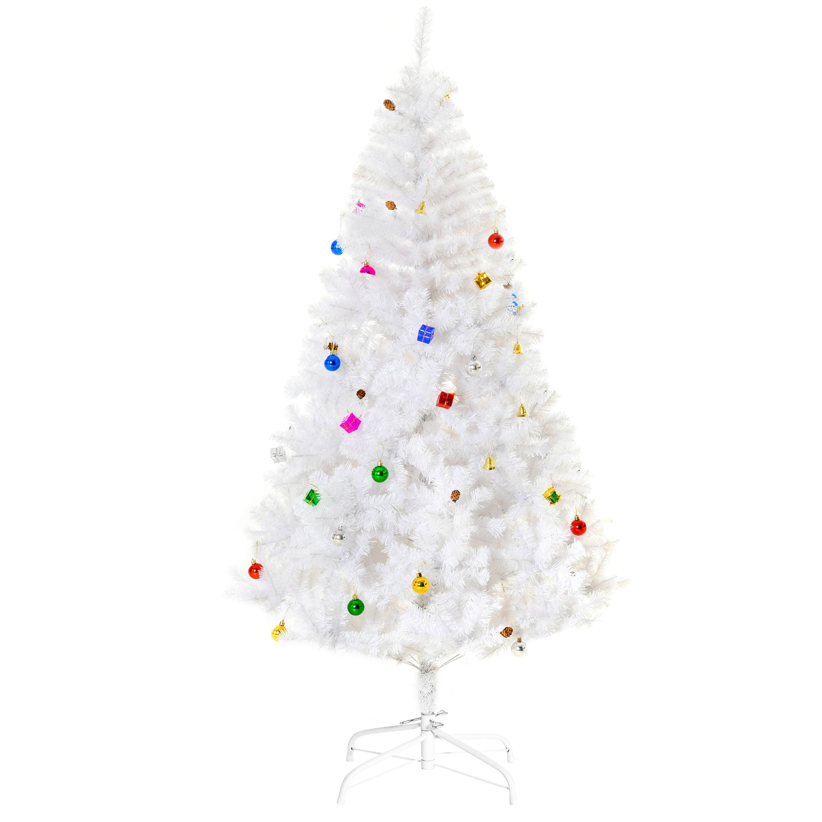 6ft Snow Artificial Christmas Tree W/ Metal Stand Decorations Home White | 6ft | White