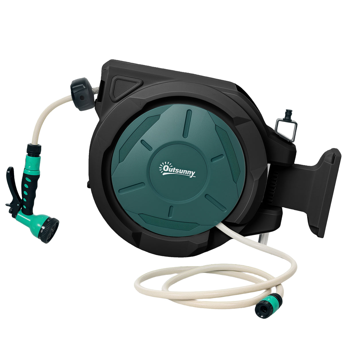 Retractable Hose Reel Wall Mounted With Lock | Green
