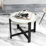 60cm Round Garden Table, Light Grey