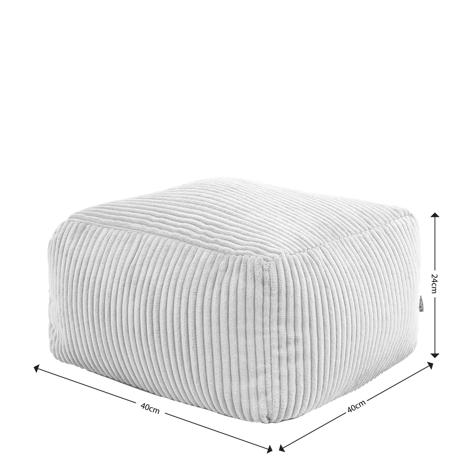 Theo Cord Bean Bag Pouffe Footstool | Navy Blue