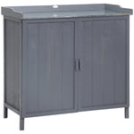 Garden Storage Cabinet Potting Bench Table With Top