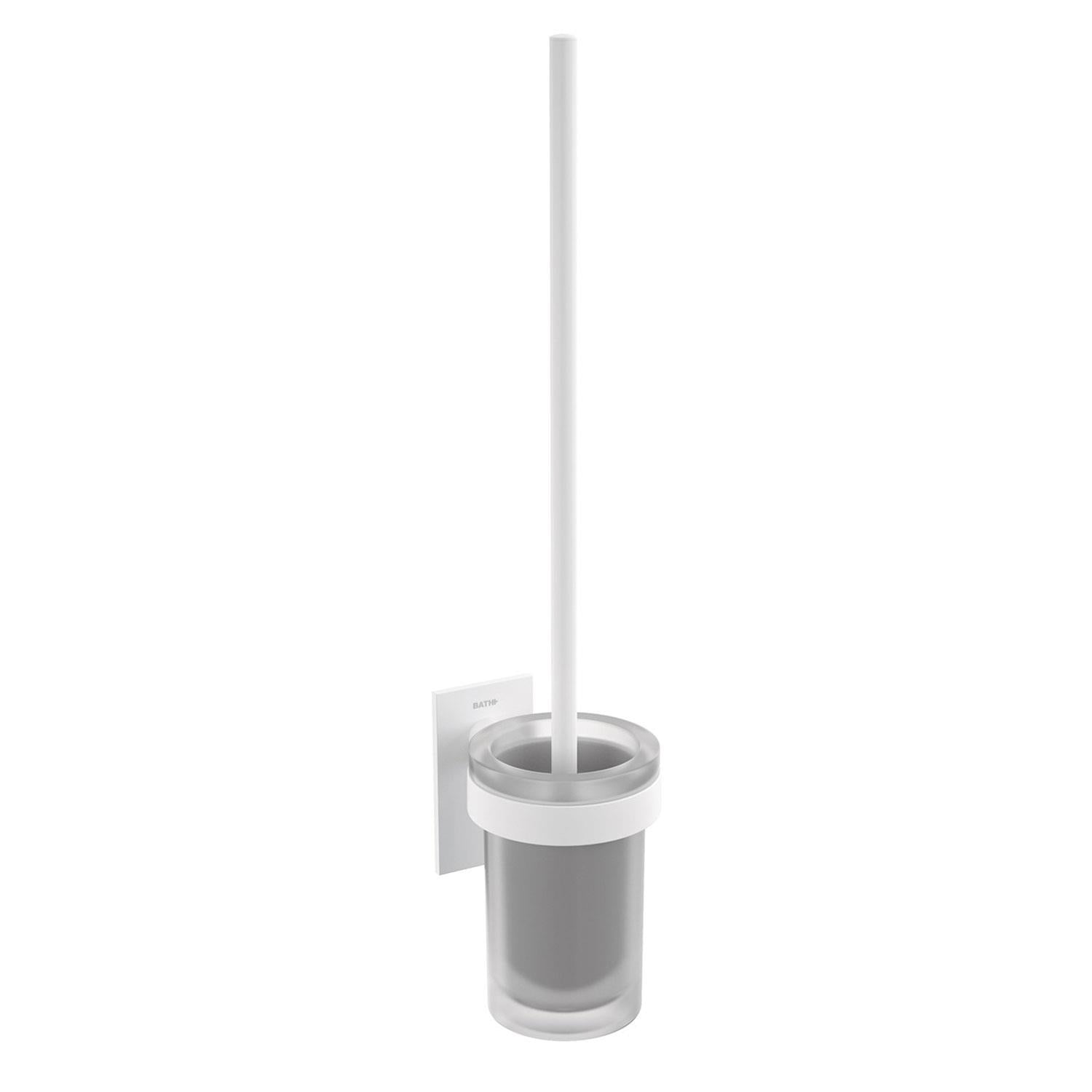 Wall-mounted Toilet Brush, Self-adhesive, White, Compact Stick Collection
