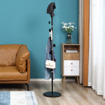 Steel Coat Stand Rack Marble Base 8 Hook Entryway | One Size | Black