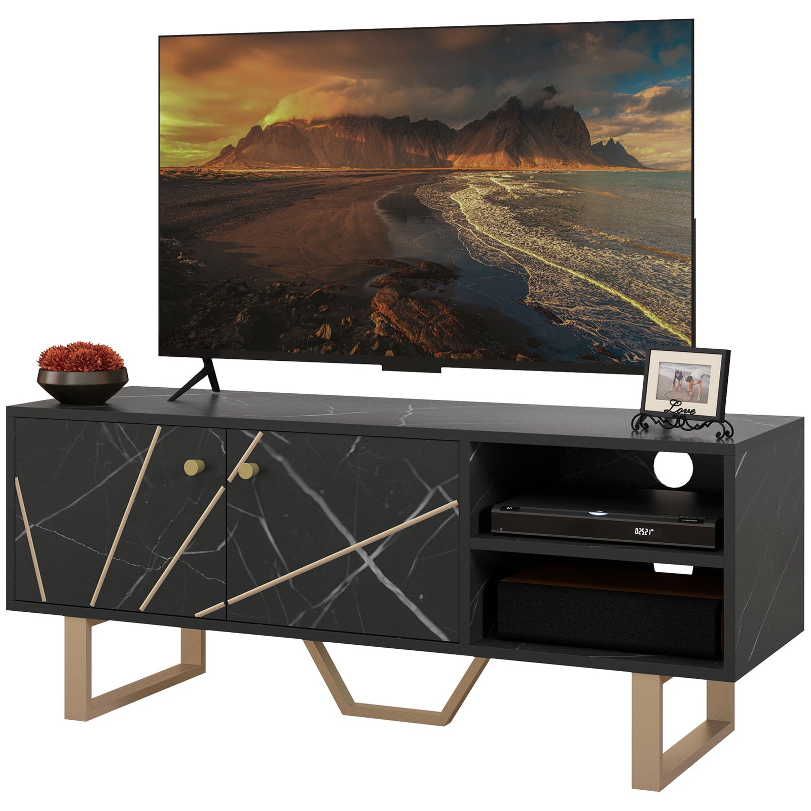 Tv Unit For Living Room Black Marble