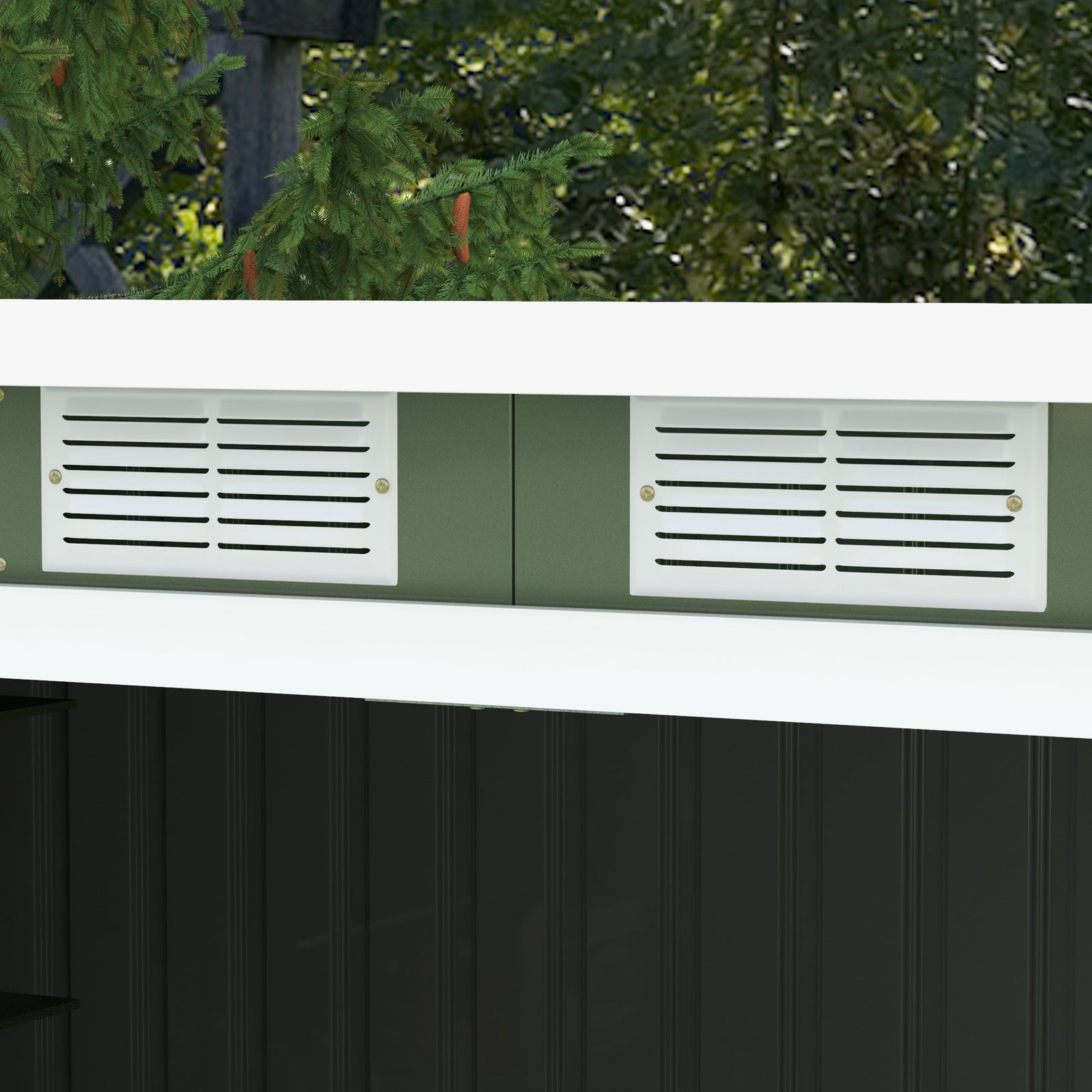 9 X 4ft Outdoor Metal Frame Garden Storage Shed W/ 2 Door | Green