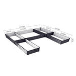 U-shaped Raised Garden Bed Metal Planter Box With 5 Compartments | Anthracite
