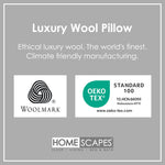 Premium Wool Pillow With Quilted Case, 19 X 29"