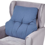 Cotton Back Support Thick Lumbar Cushion | Navy Blue