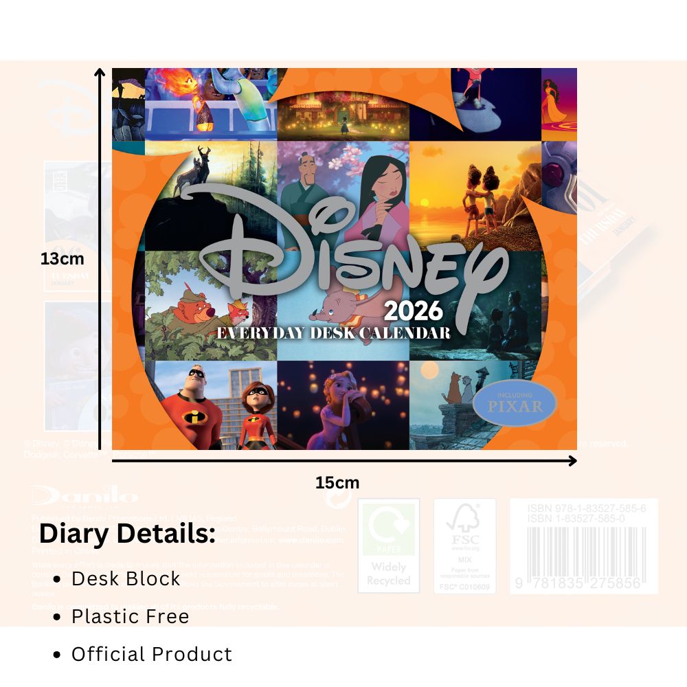 Disney Animation 2026 Desk Block Calendar Official Product