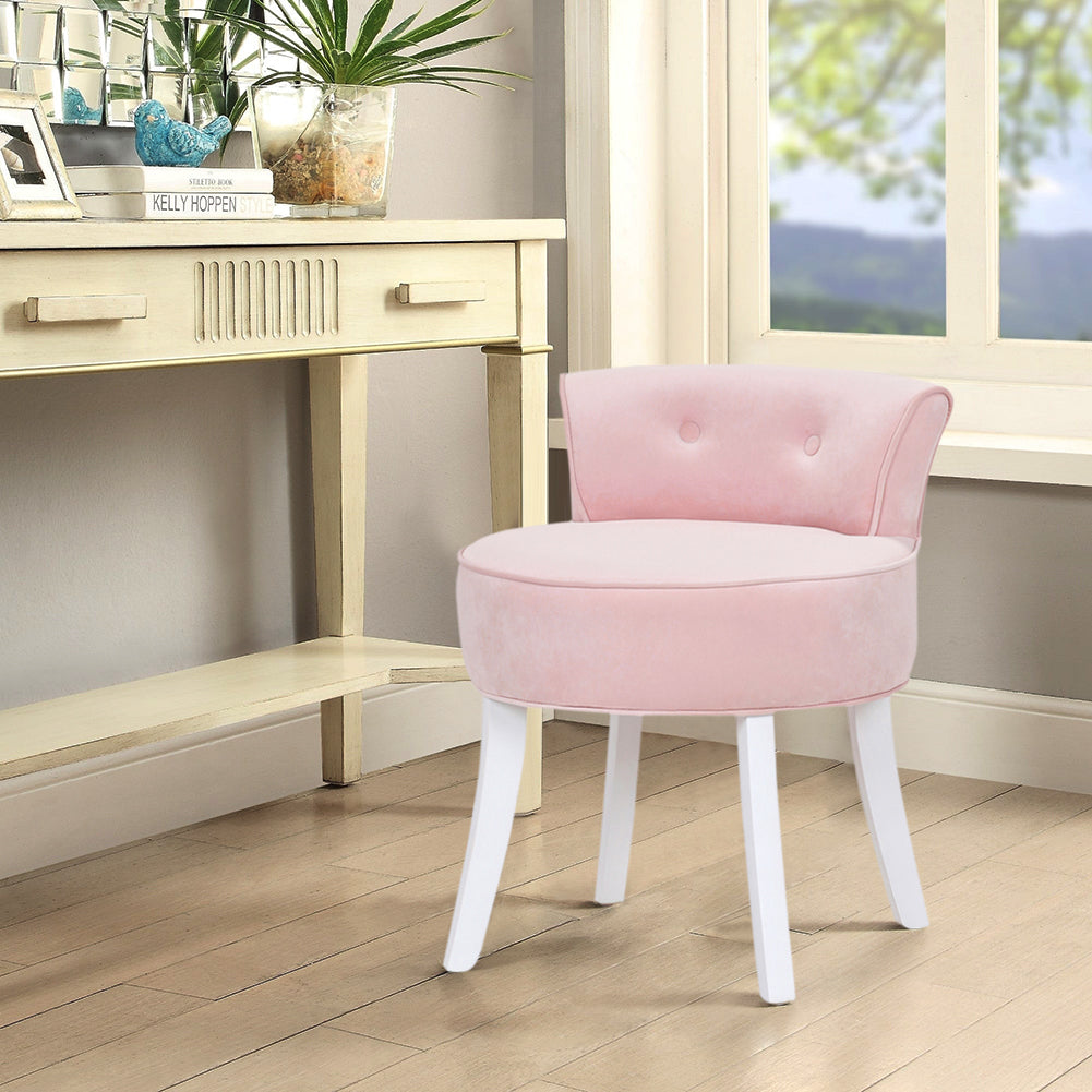 Velvet Slipper Chair Back Chair Sofa Vanity Bedroom Dressing Chair | Pink