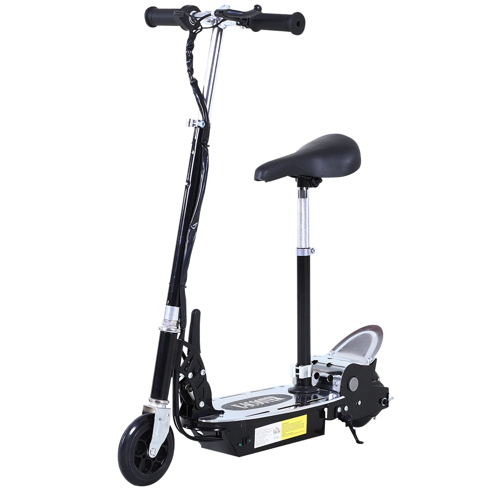 Foldable Powered Scooter With Adjustable Seat And Brake | Black