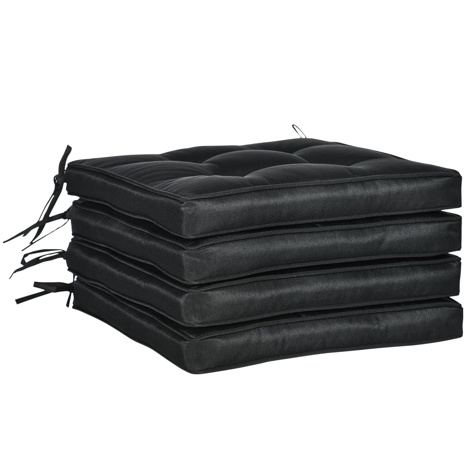 42 X 42cm Replacement Garden Seat Cushion Pad With Ties | Black