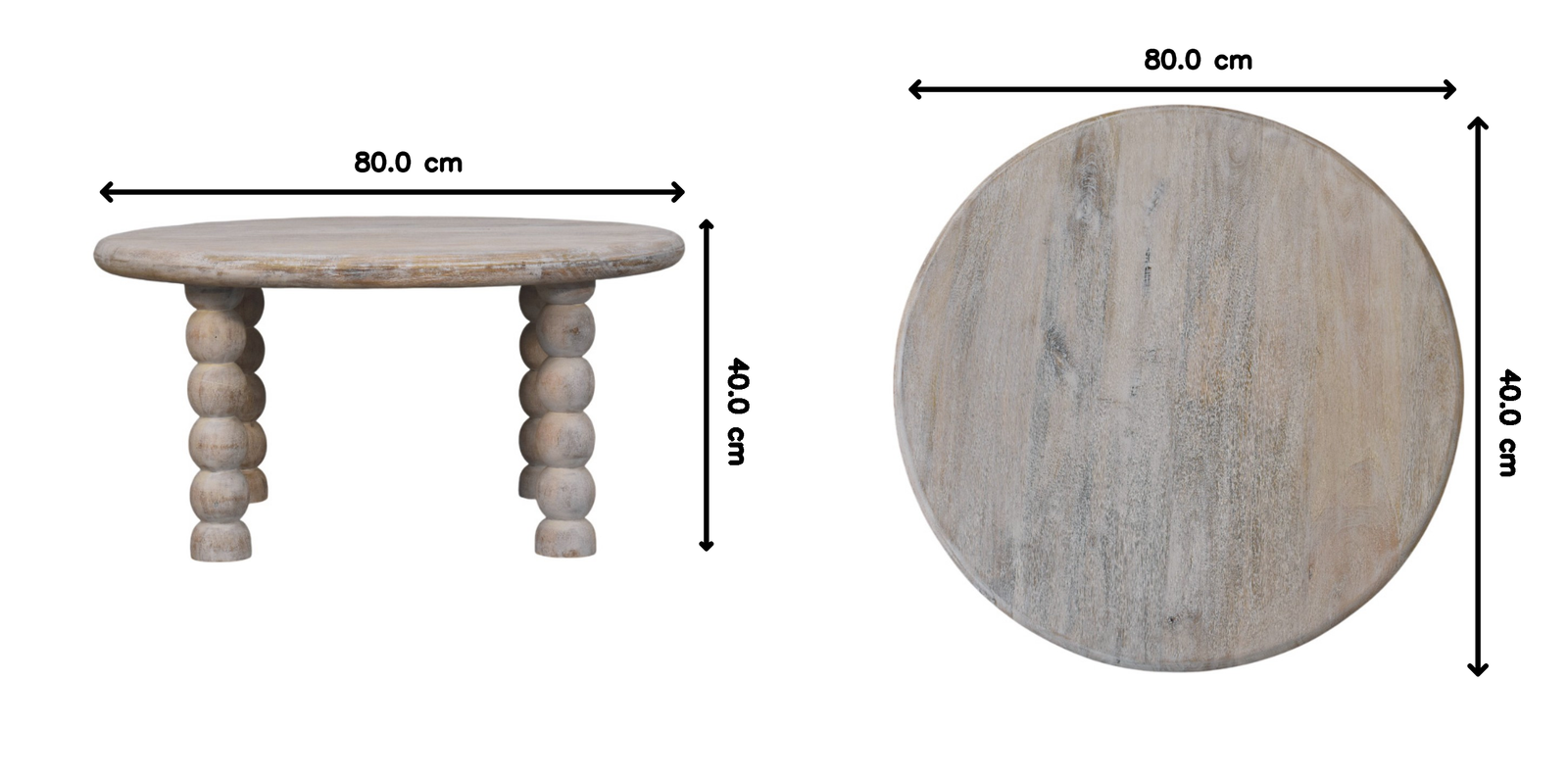 Spindle Salted Oak Coffee Table, Grey, Salted Oak Finish